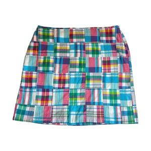 Talbots Madras Patchwork Skirt Multicolor 12P